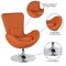 Merrick Lane Soro High-Back Egg Style Lounge Chair With 360° Swivel Metal Base